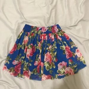 Hollister Floral Chiffon Mini Skirt